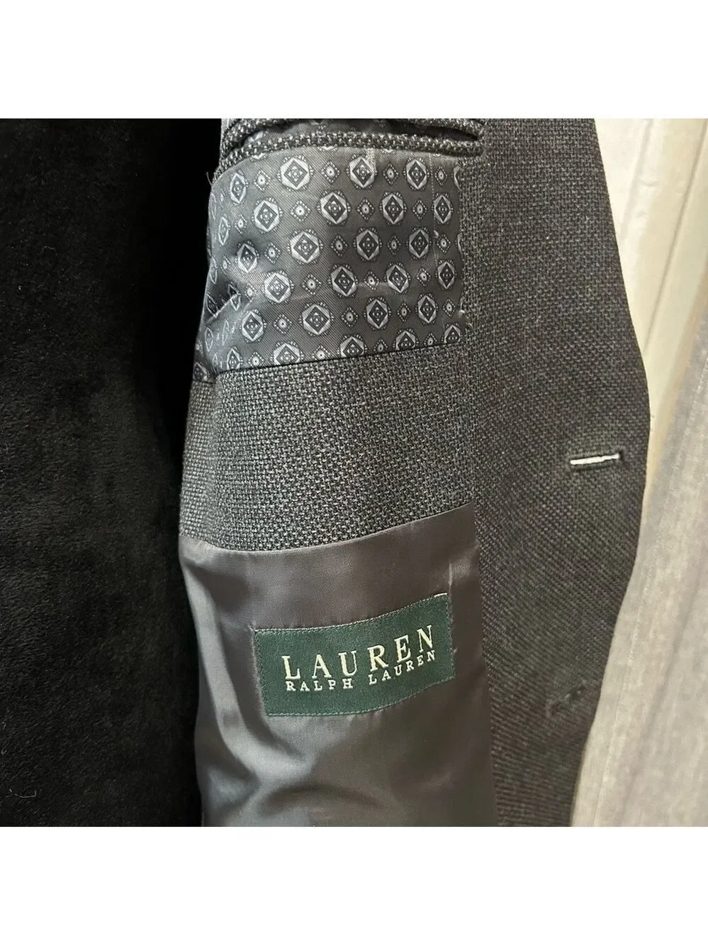Lauren Ralph Lauren Mens 40L Gray Wool Sports Coat Blazer Jacket Classic